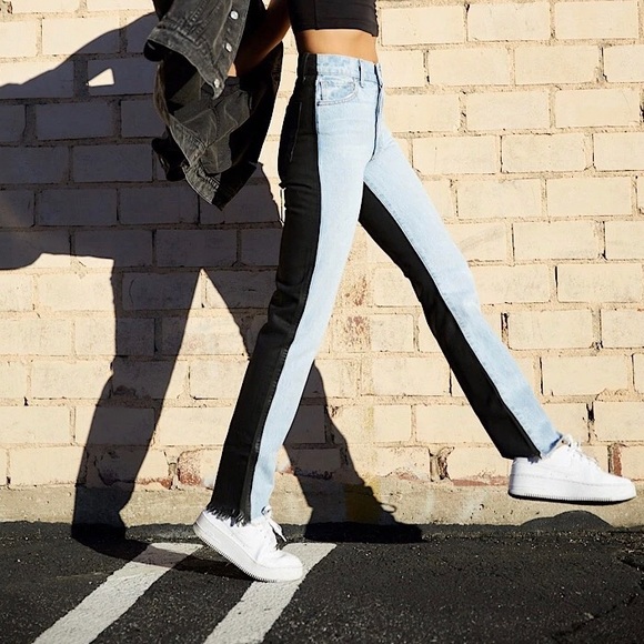 REVICE Denim - REVICE Two Tone Black / Light Wash High Waisted